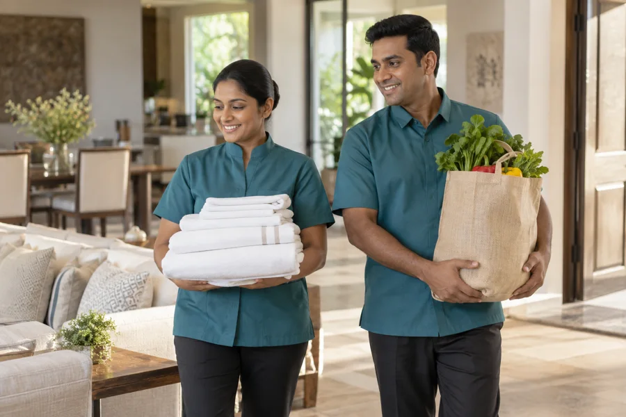 Domestic couples at work — illustrative photograph
