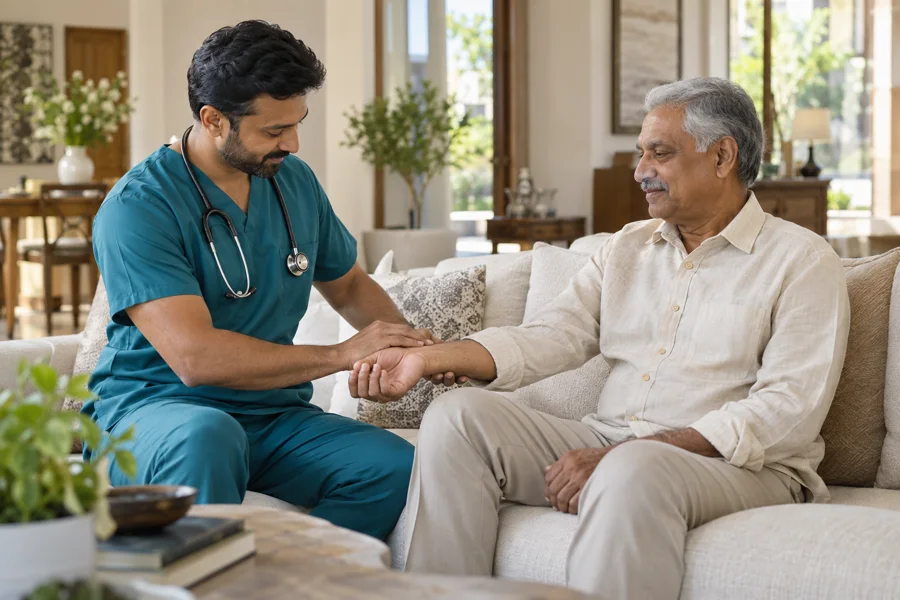 Home nurses at work — illustrative photograph